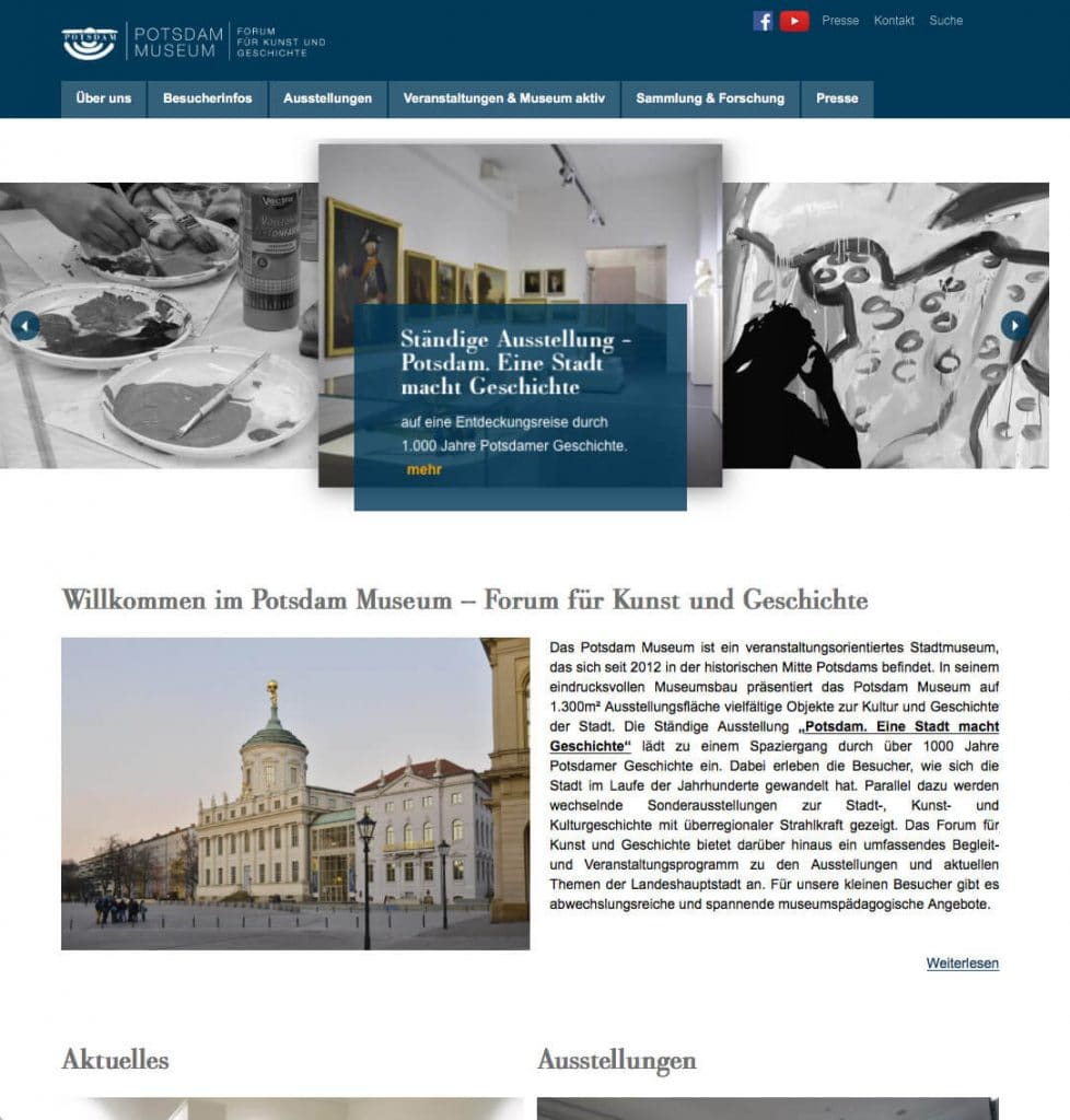 Startseite Website Potsdam Museum