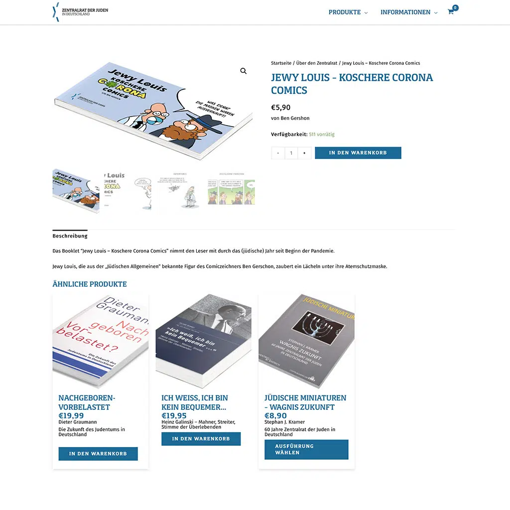 Einzelne Produktseite mit detaillierten Informationen