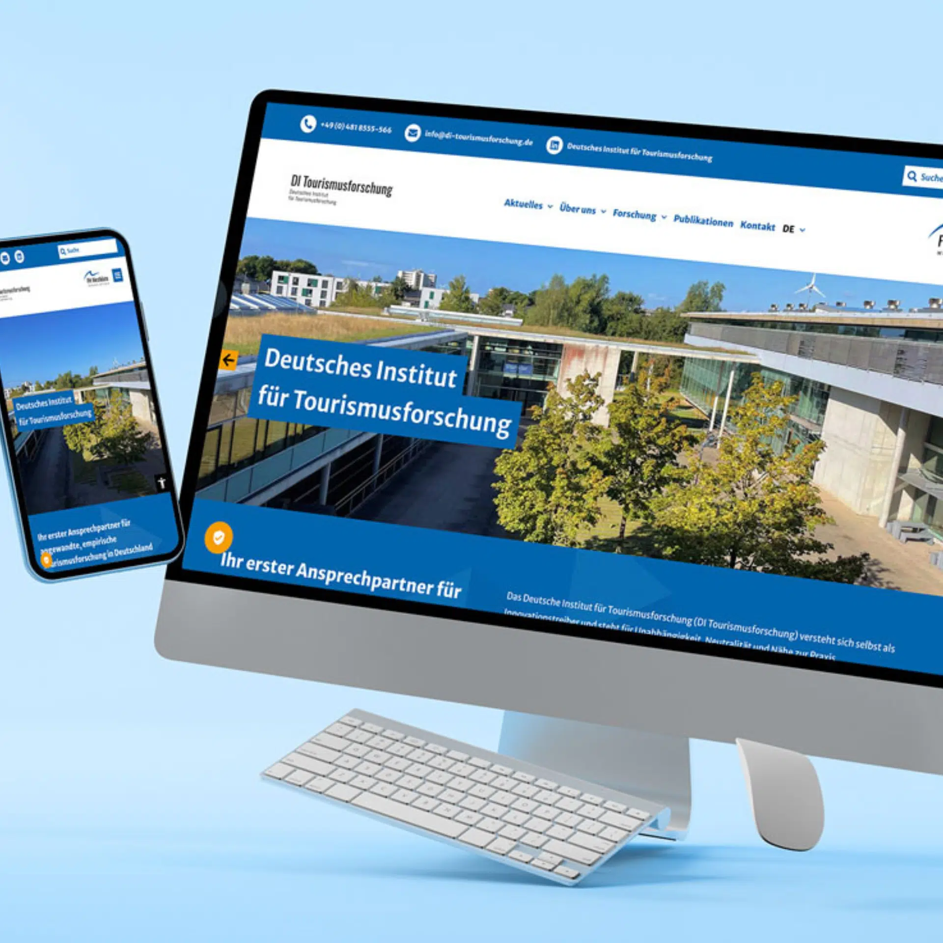 Website des Deutschen Instituts für Tourismusforschung auf Geräten.
