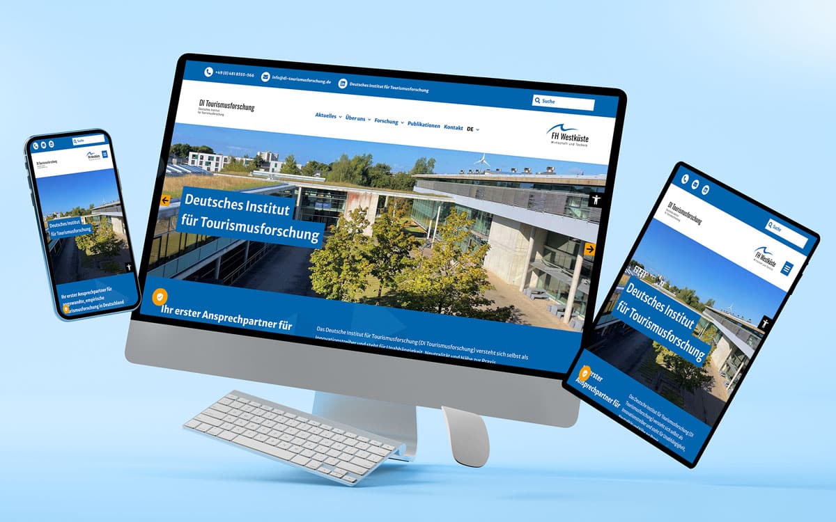 Deutsches Institut für Tourismusforschung barrierefreie Webseite auf verschiedenen Endgeräten