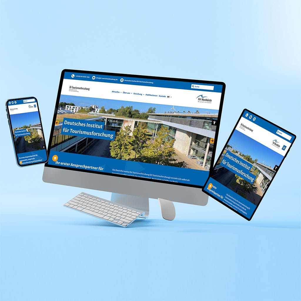 Website des Deutschen Instituts für Tourismusforschung auf Geräten.