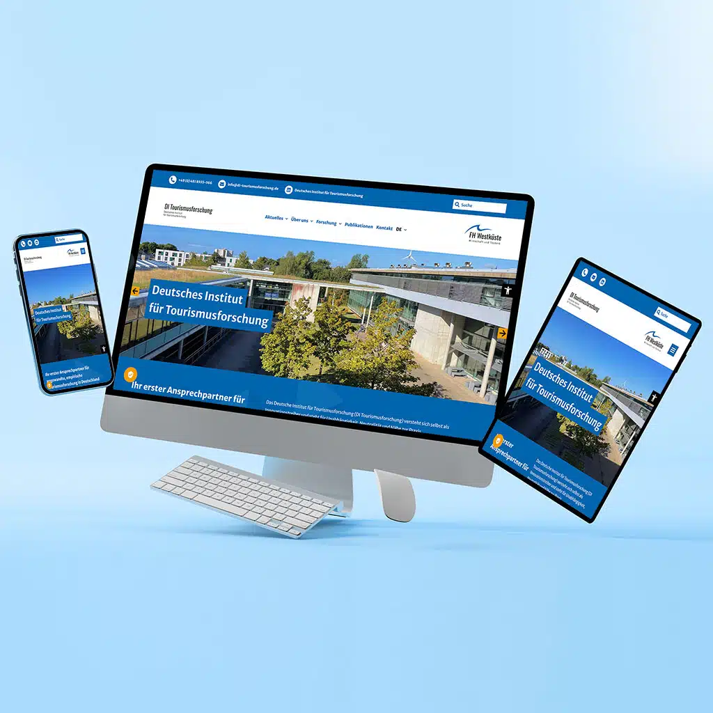 Website des Deutschen Instituts für Tourismusforschung auf Geräten.