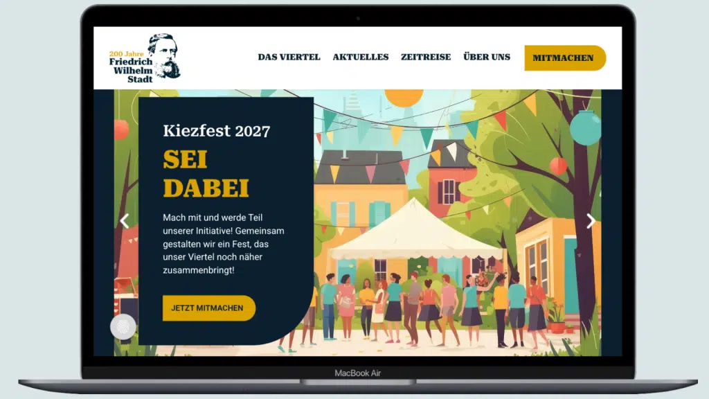 Einladung zum Kiezfest 2027 im Stadtviertel.