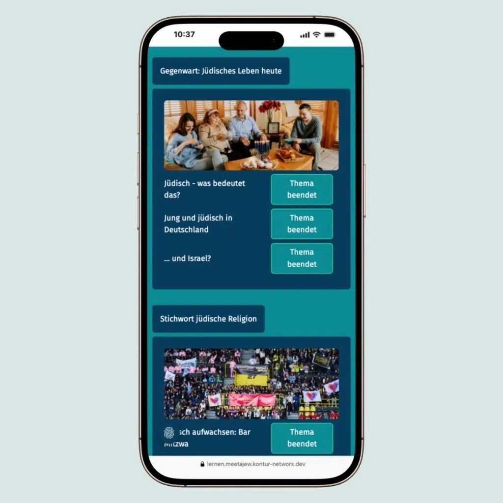 Meet a Jew learning platform - course dashboard